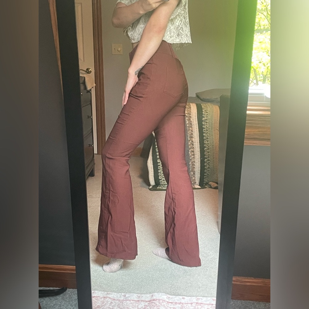 Women's Flared Brown Pants